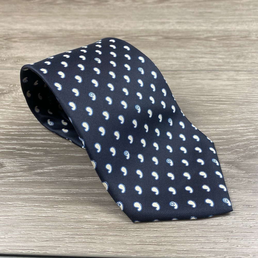 Gucci Navy Blue Paisley Silk Tie